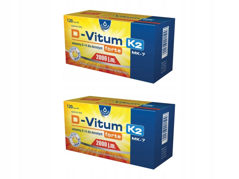 Vitamin complex OLEOFARM D-Vitum K2 Forte 2000 IU (120 capsules) x2