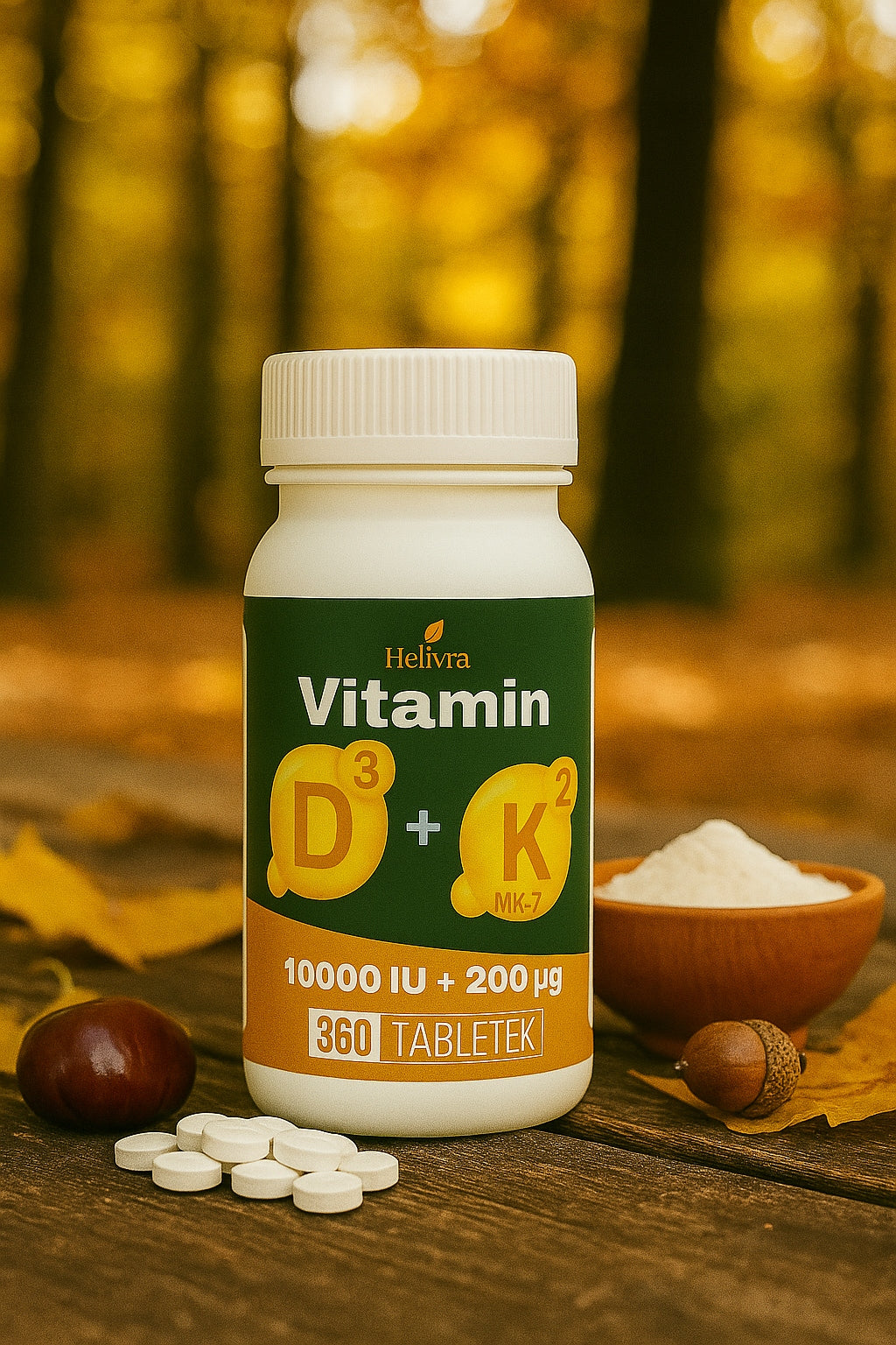 Vitamin d3 10 000 k2 MK7 360tab immunity bone wellbeing stress Basic ingredient vitamin D3