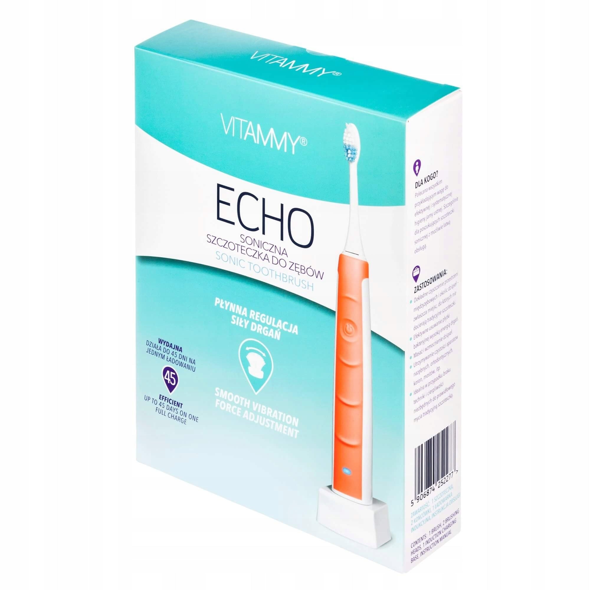 Vitammy Echo, sonic toothbrush, coral