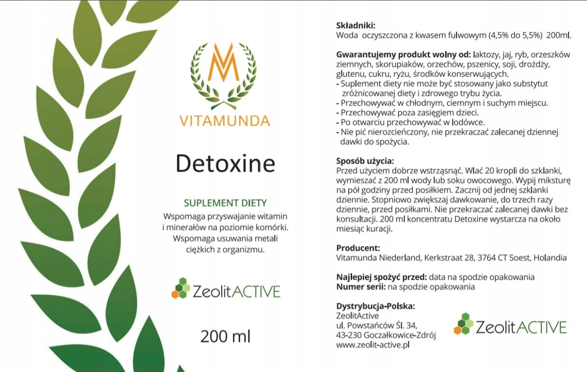 Vitamunda - Fulvic Acid DETOXINE | 200 ml | DETOX of cells EAN (GTIN) 715235579657
