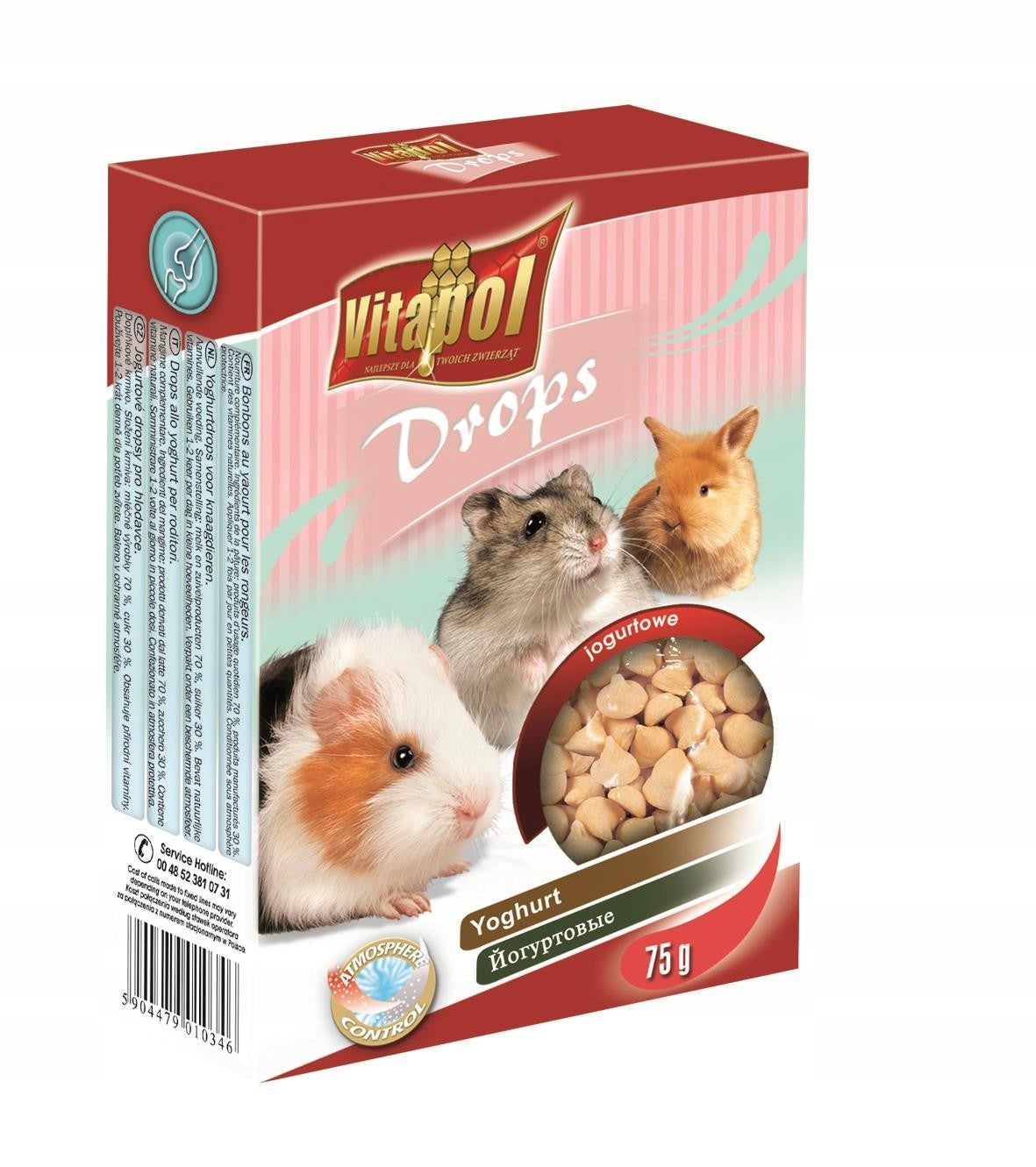 Vitapol Yoghurt Drops for Rodents and Rabbits 75 g