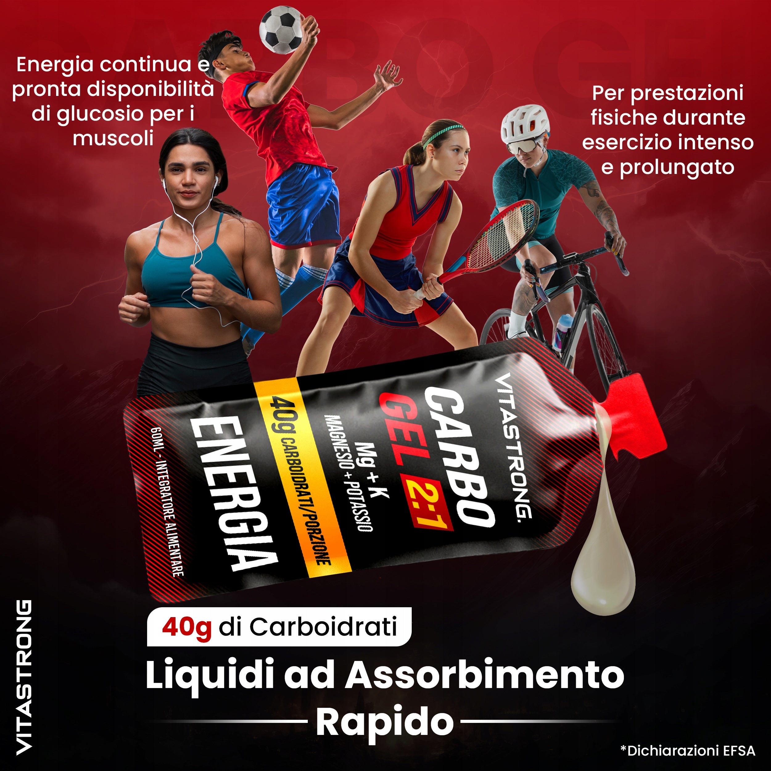 Vitastrong CARBO GEL 2:1 24 x 60ml Gels – Fast Energy with Carbohydrates Brand no brand