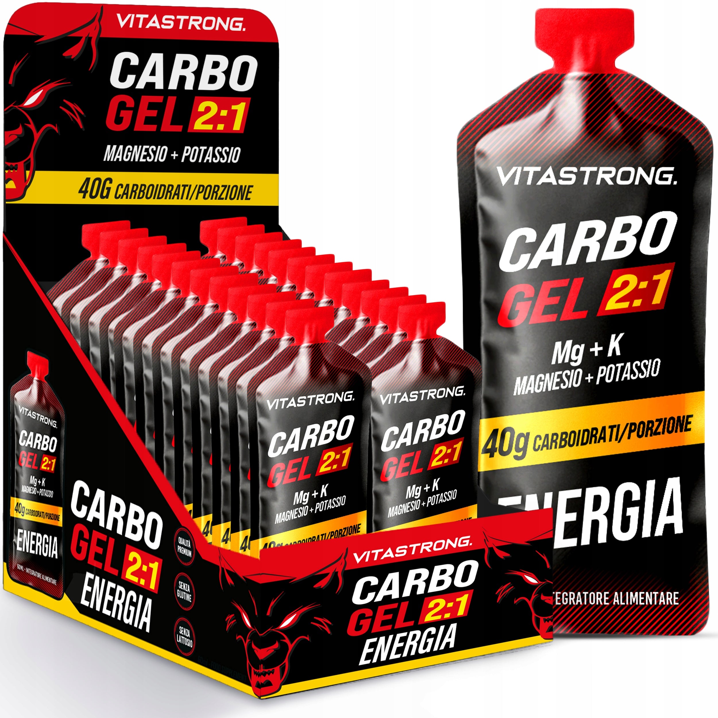 Vitastrong CARBO GEL 2:1 24 x 60ml Gels – Fast Energy with Carbohydrates