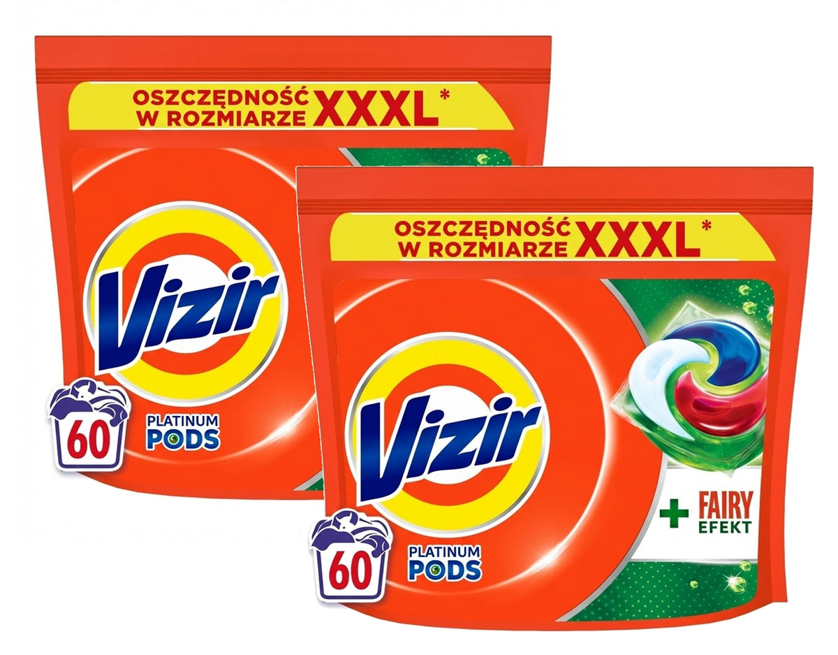 Vizir + Fairy Effect PODS Washing Capsules, 2x60 Washes