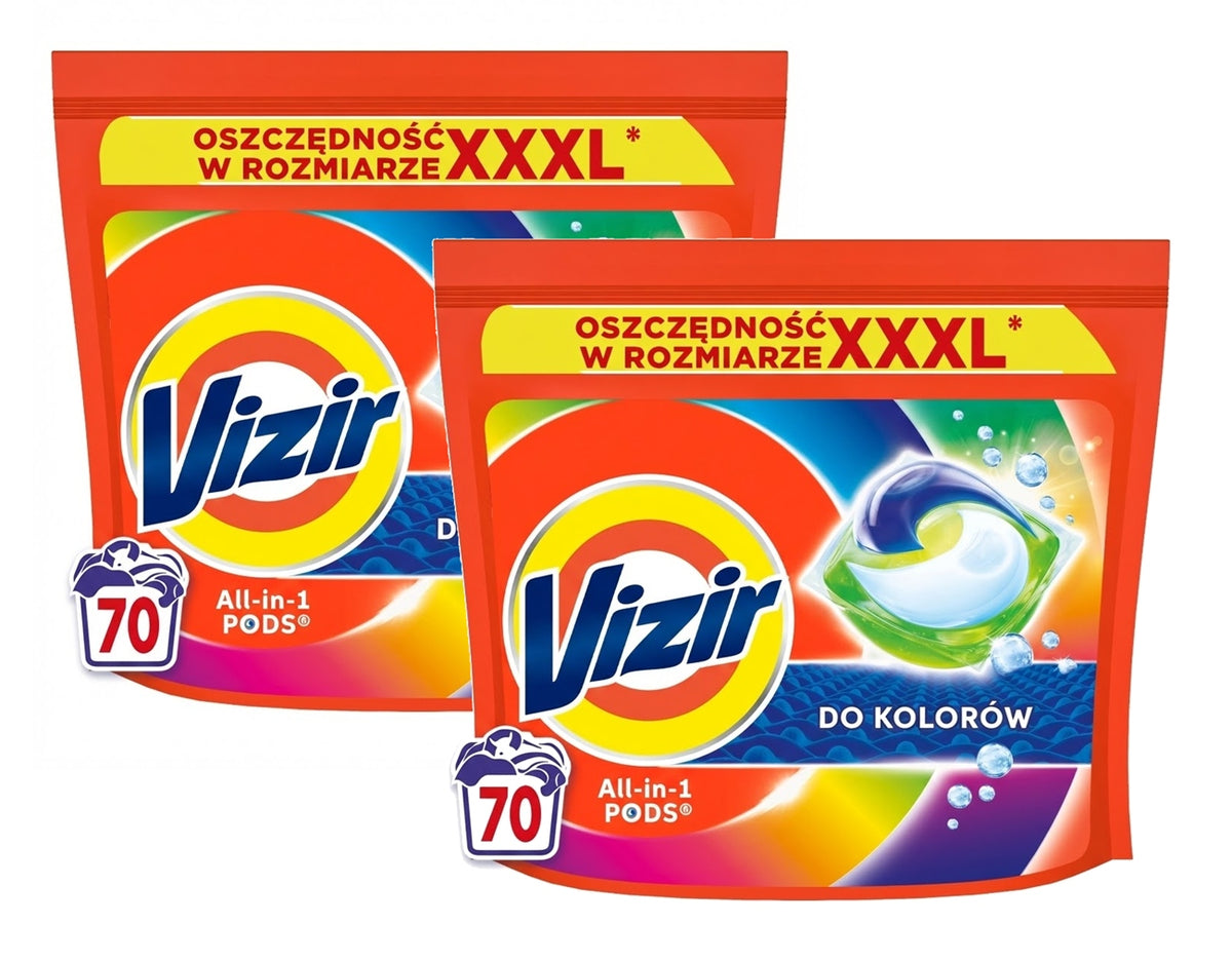 Vizir PODS Colored Fabric Washing Capsules, 2x70 Washes
