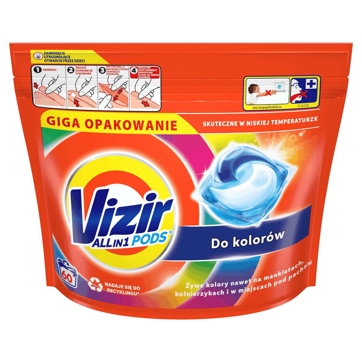 Vizir Pods Washing Capsules 60 Pcs Color