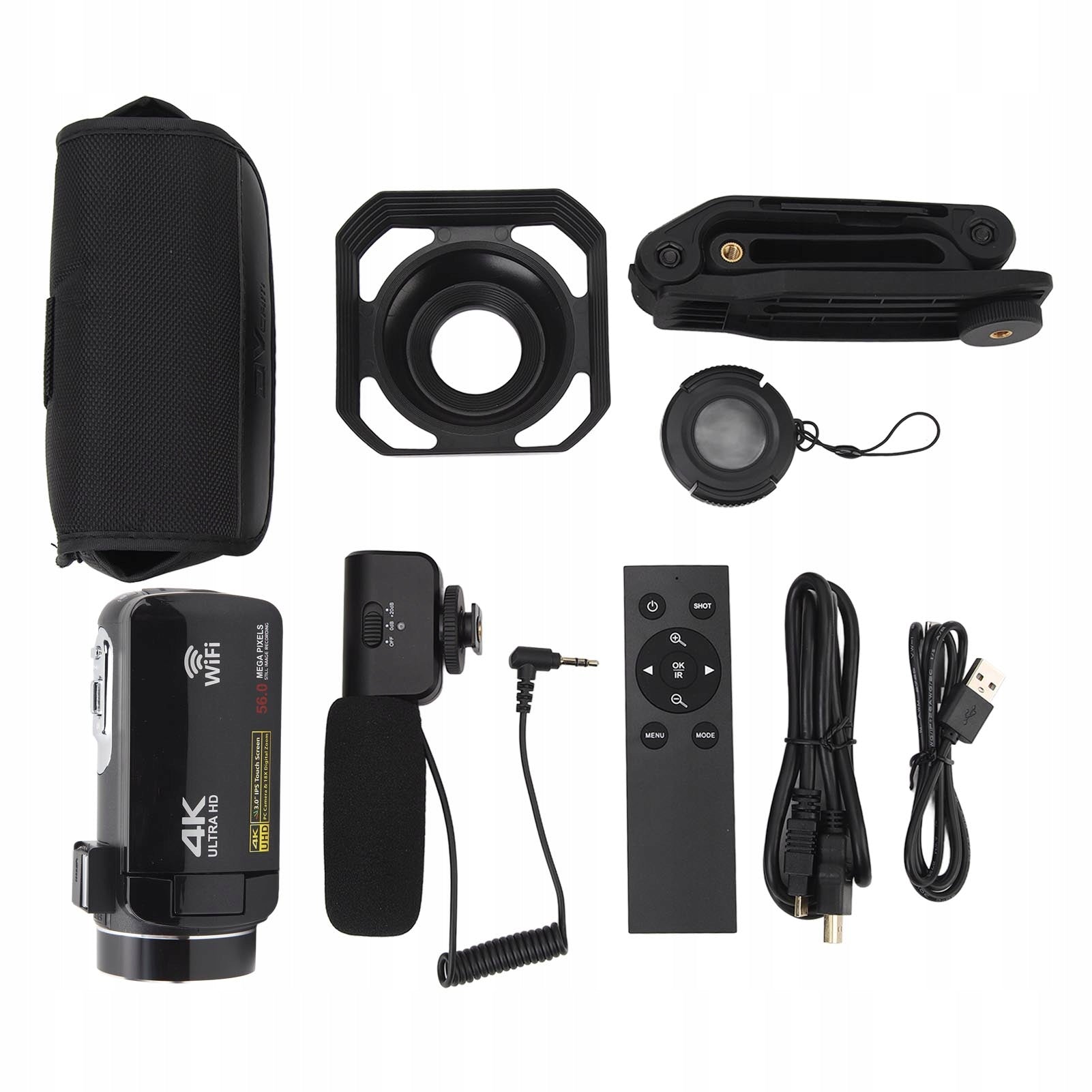 Vlogging Camera, 18x Zoom, 3.0-inch IPS Touchscreen, Camcorder Resolution 1 Mpx