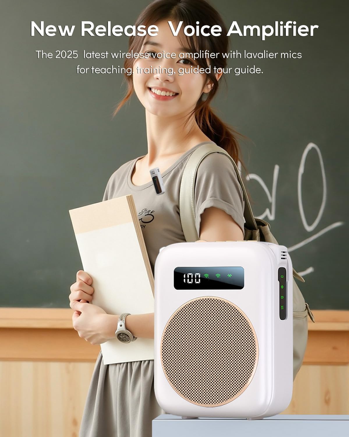 Voice Amplifier Portable Wireless 2 Tie Microphones Manufacturer code Wzmacniacz głosu przenośny 10W bezprzewodowy