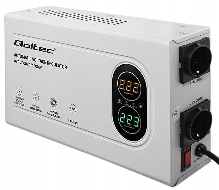 Voltage stabilizer Qoltec automatic AVR 2000VA 1200W