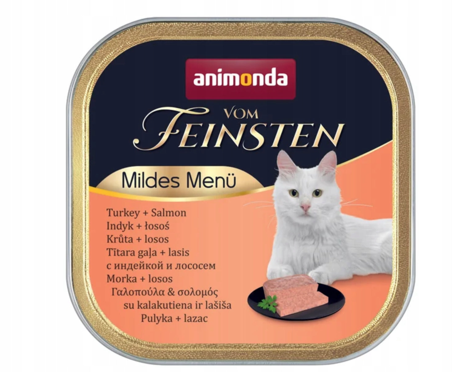Von Feinsten Mild menue wet cat food turkey/salmon 100g