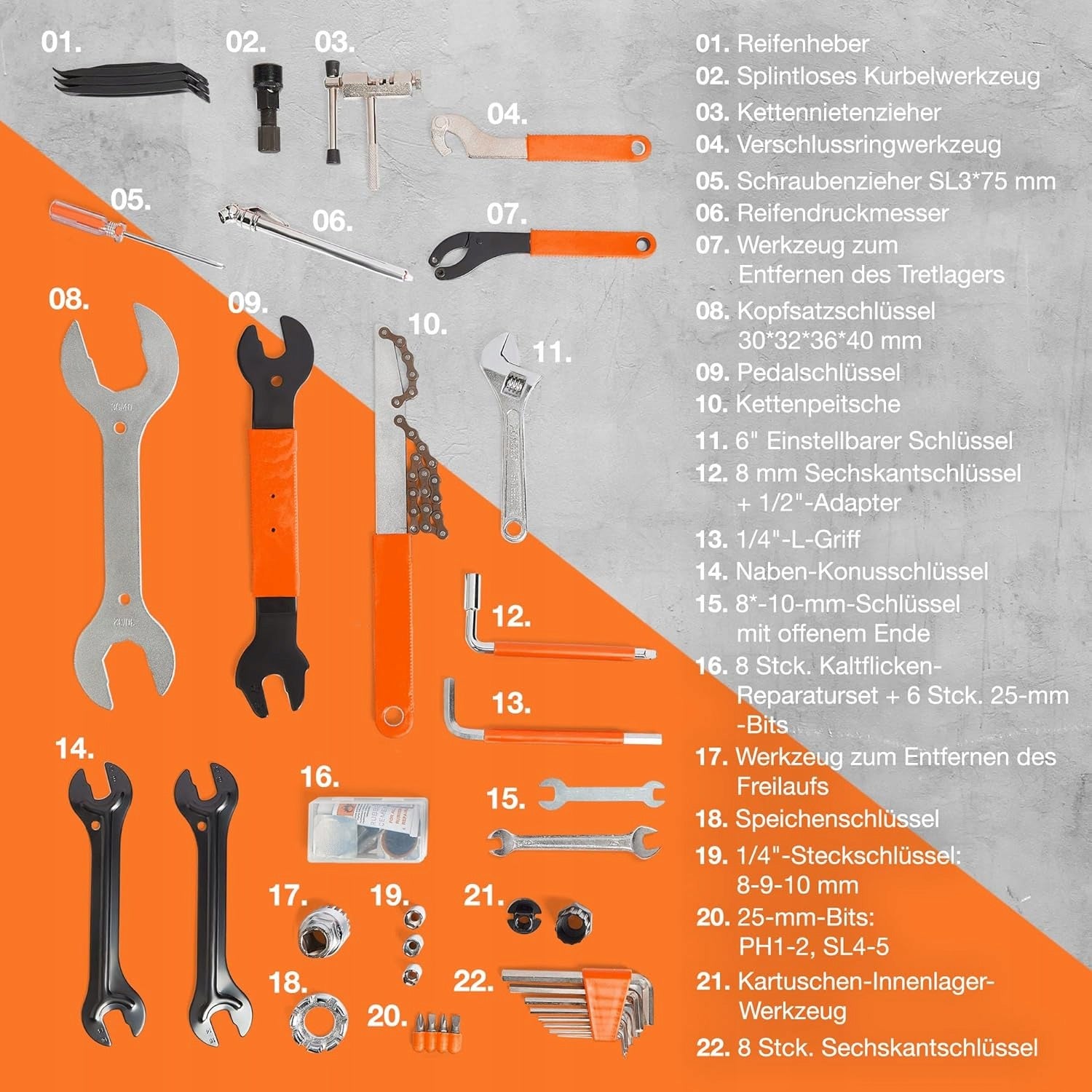 Vonhaus 35-Piece Bicycle Tool Set – Repair Kit 3500242 Manufacturer code Zestaw narzędzi rowerowych 35 elementów