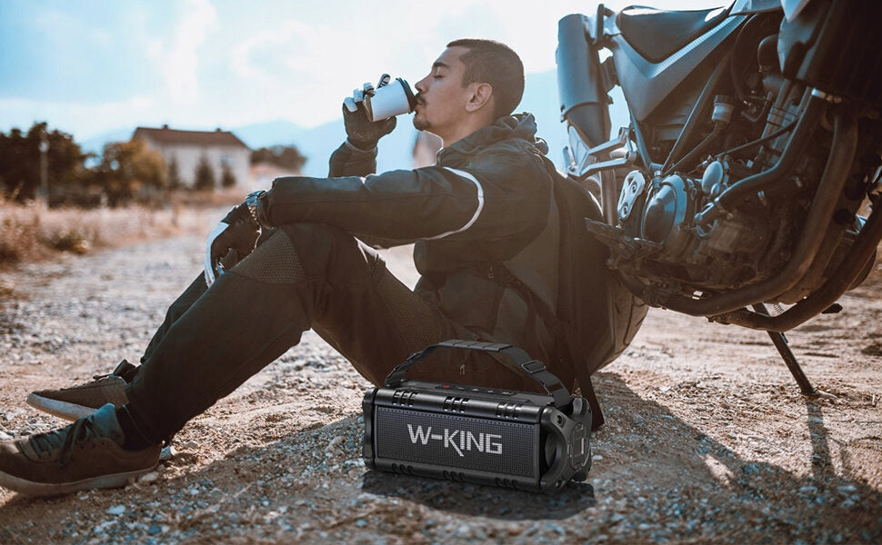 W-King D8 Bluetooth Speaker, 90W Peak, IPX6, Powerbank, AUX, Black Packaging status original