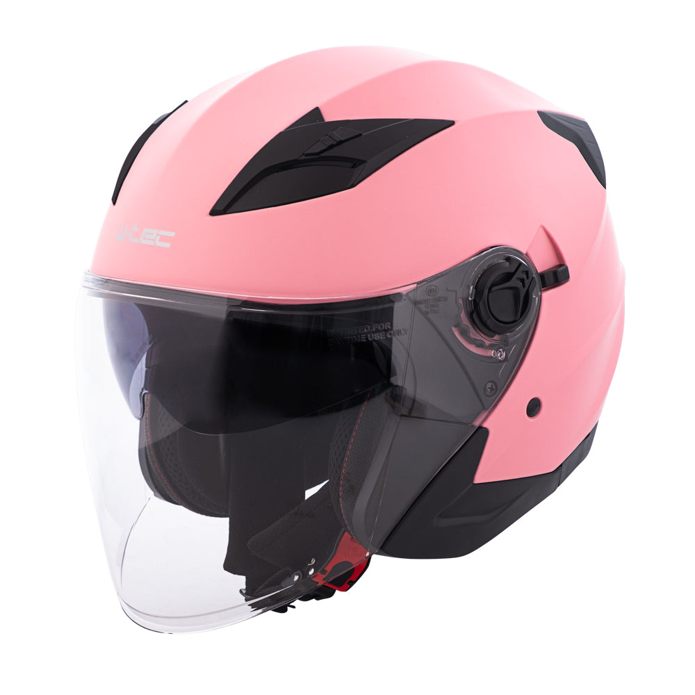 W-TEC BARCELA CARMESI MOTORCYCLE HELMET OPEN WITH BLEND SCOOTER CHOPPER L