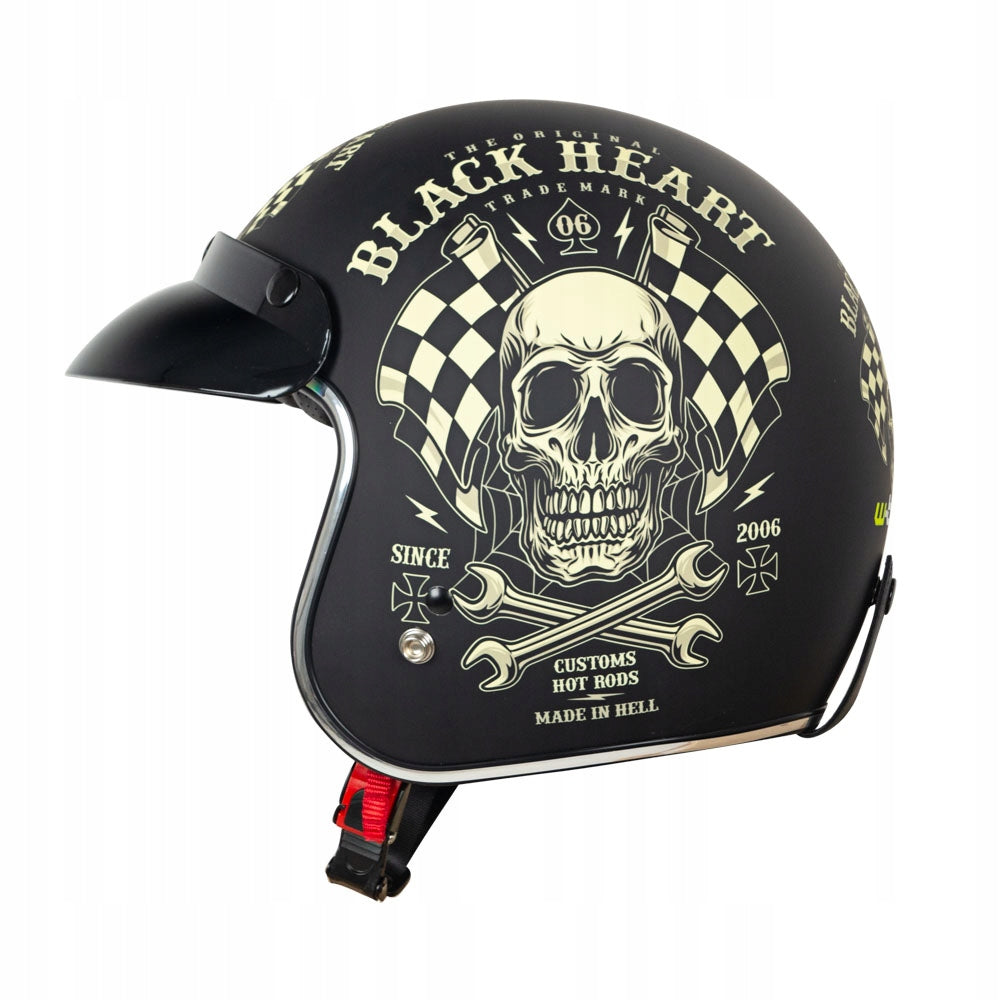 W-TEC Black XS open chopper motorcycle helmet Manufacturer W-tec