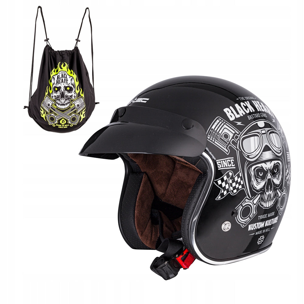 W-TEC Black XS open chopper motorcycle helmet