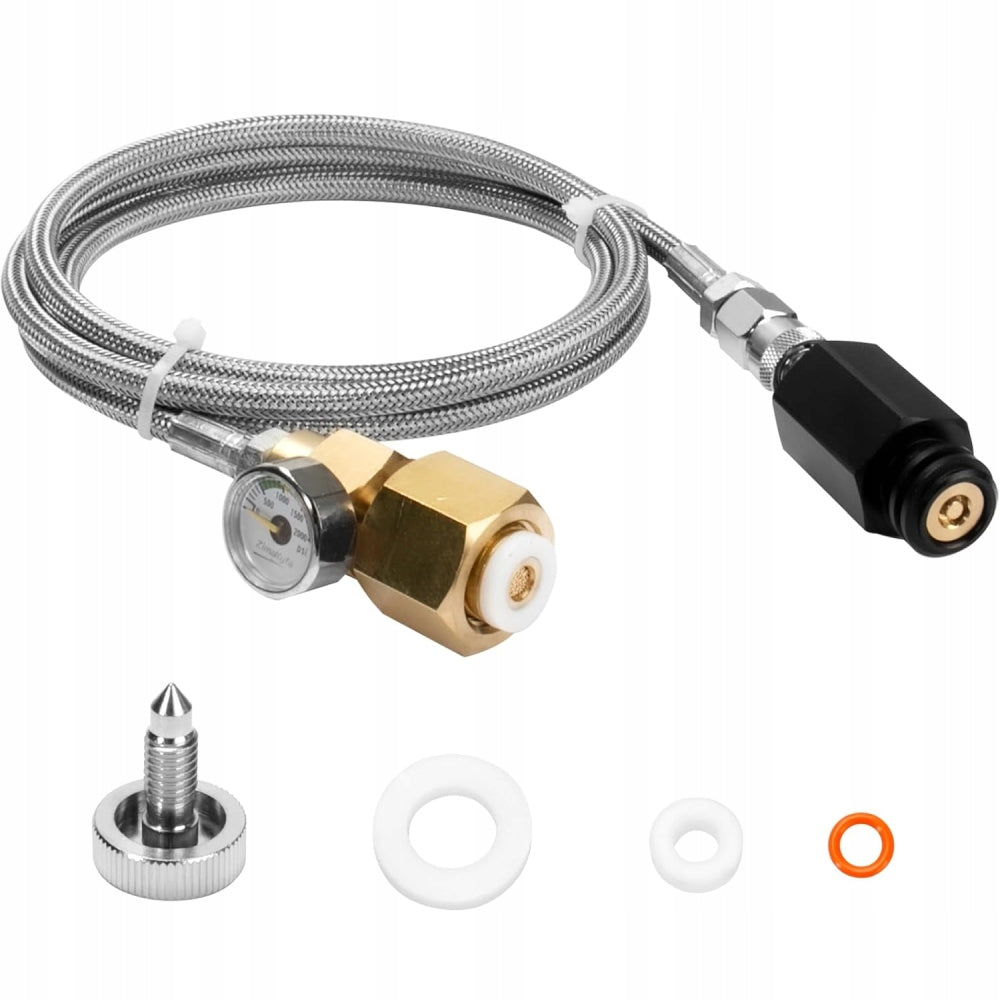 W21.8 FISTULA ADAPTER WITH STEEL HOSE FOR SODASTREAM QUICK CONNECT CO2