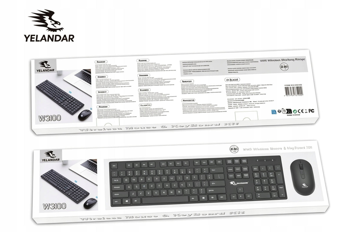 W3100 Wireless Keyboard & Mouse Set – Black
