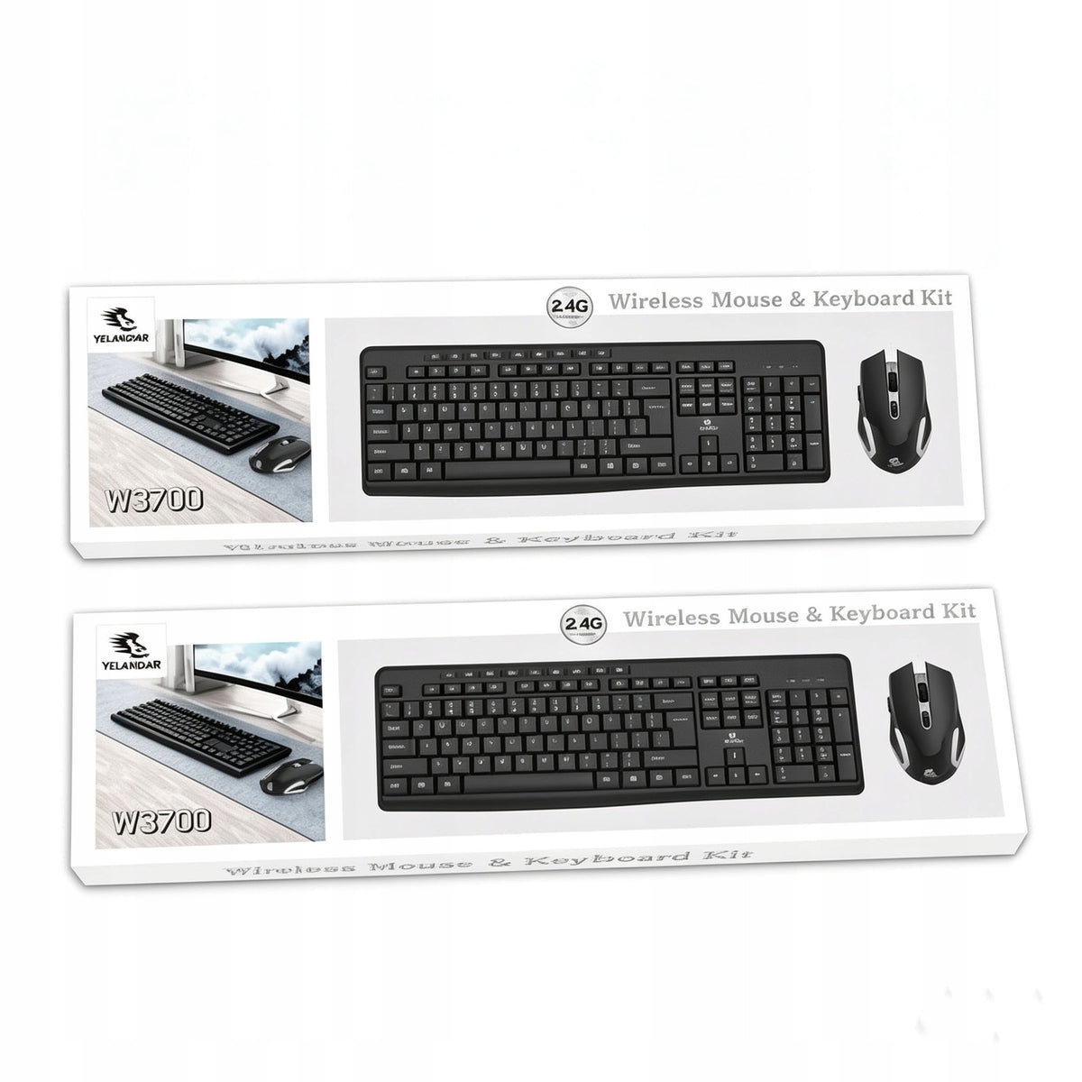 W3700 Wireless Keyboard & Mouse Set – Black