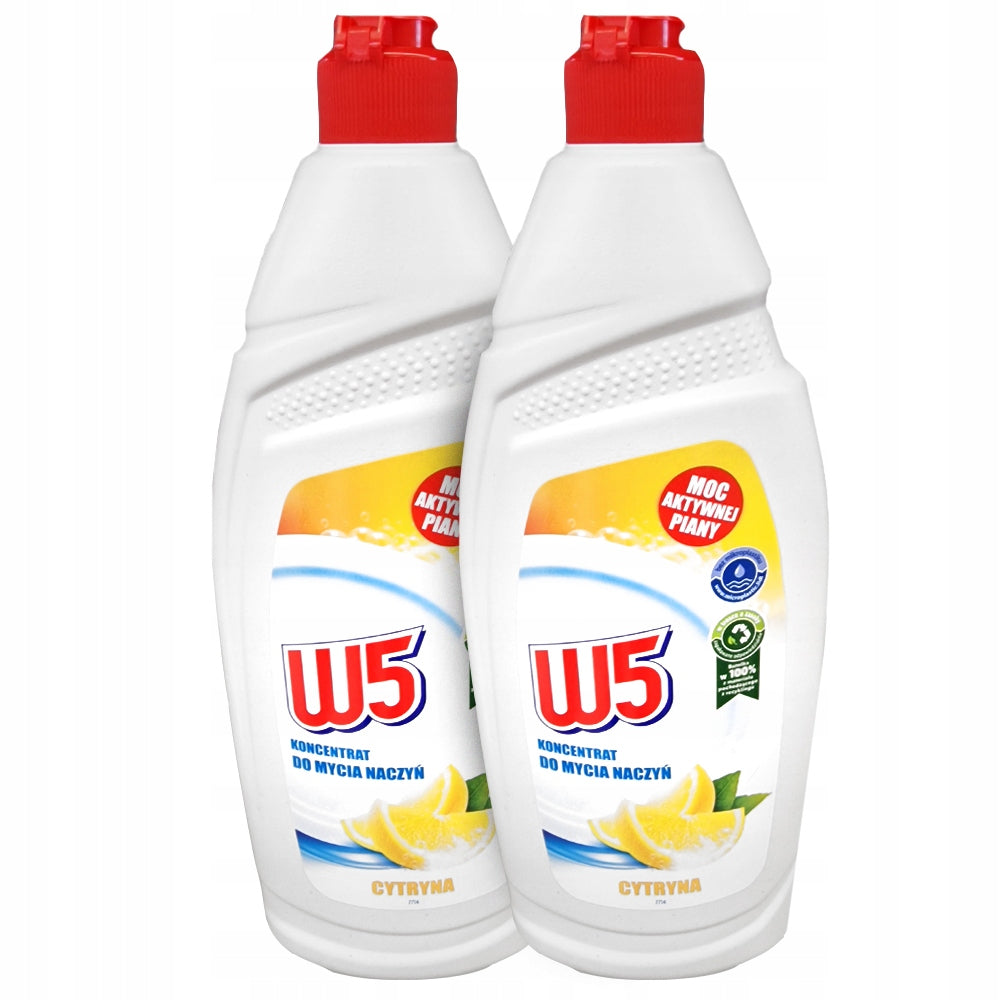 W5 LIQUID DISHWASHING CONCENTRATE 850ML LEMON