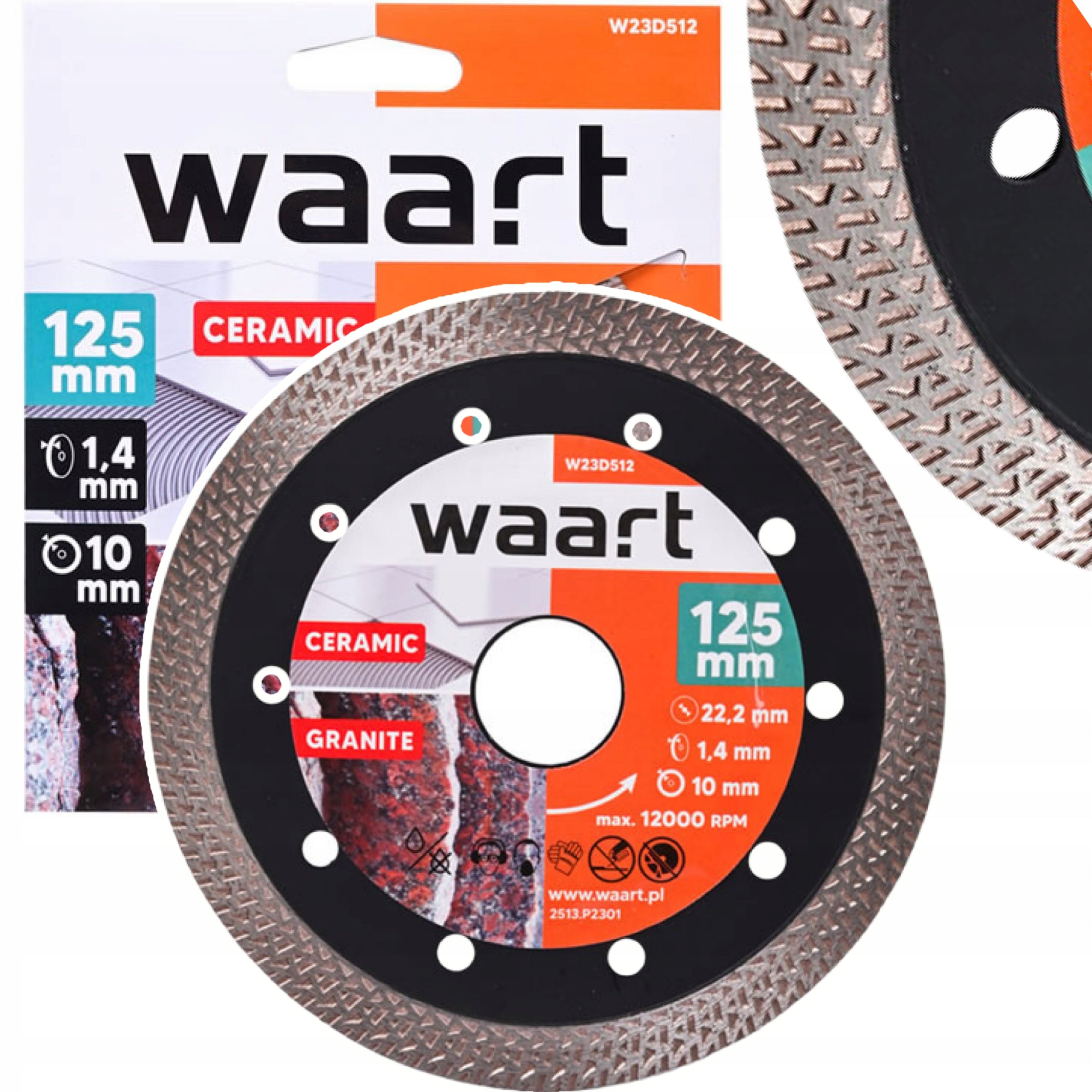 WAART DIAMOND BRAID DISC FOR GRANITE STONEWARE CERAMIC 125mm
