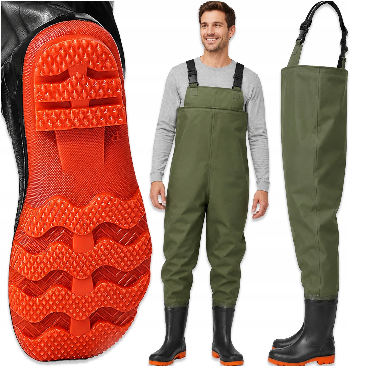 WADERS FISHING TROUSERS FISHING PANTS RUBBER WATERPROOF R. 46
