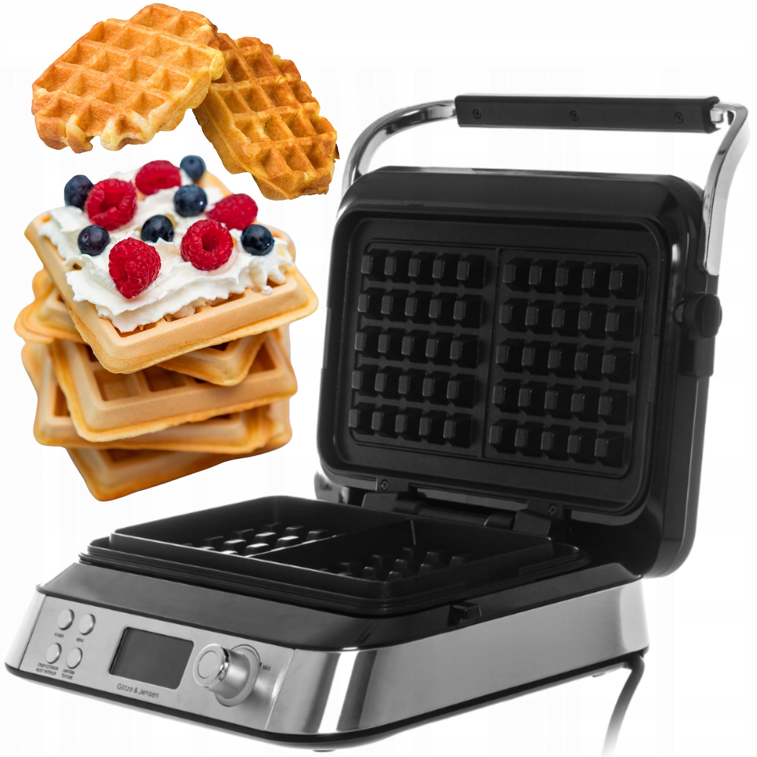 WAFFLE IRON 1600W TEMPERATURE CONTROL LARGE CRISPY WAFFLES