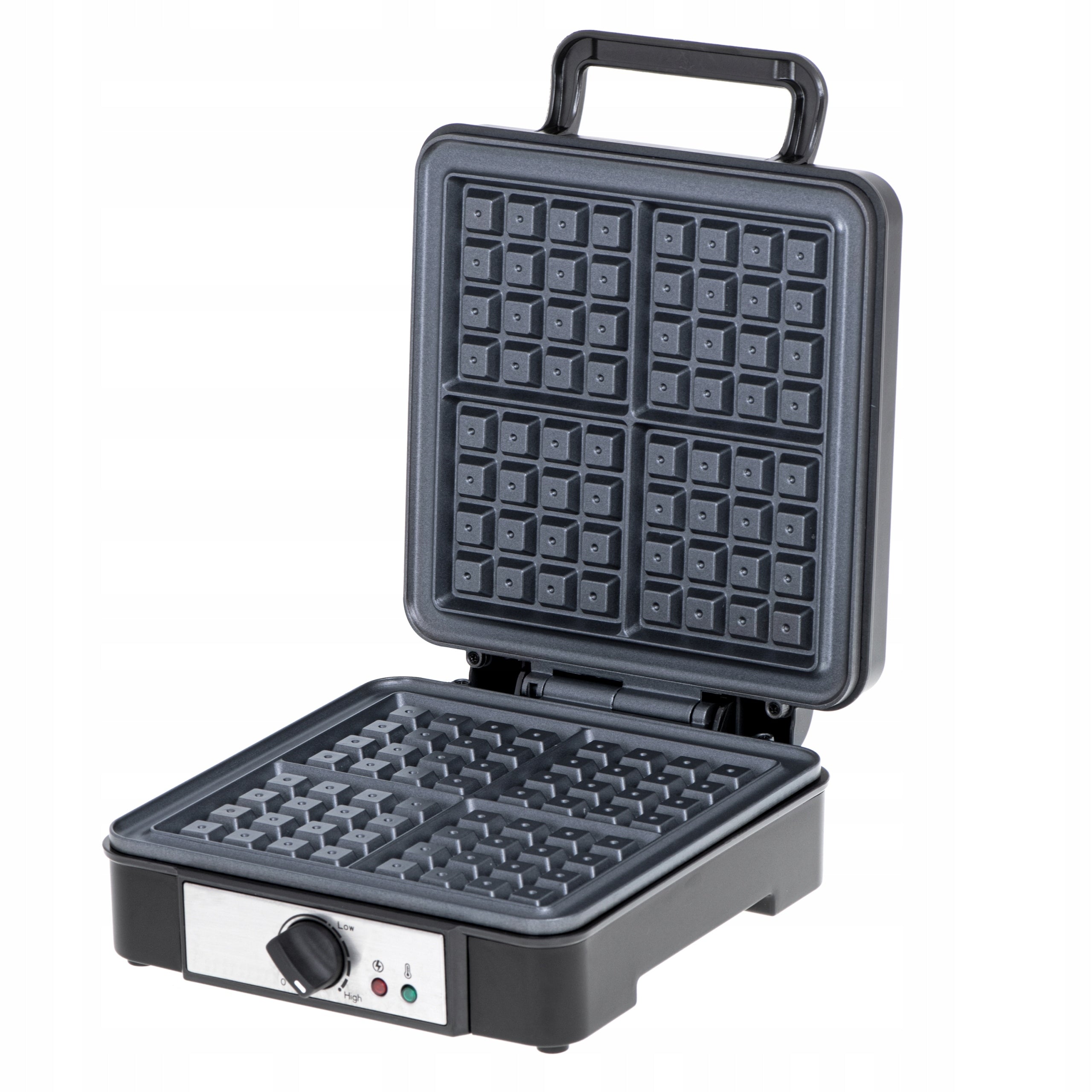WAFFLE IRON 1800W FOR 4 HOT CRISPY WAFFLES NON-STICK COATING + RECIPE Model 650790060