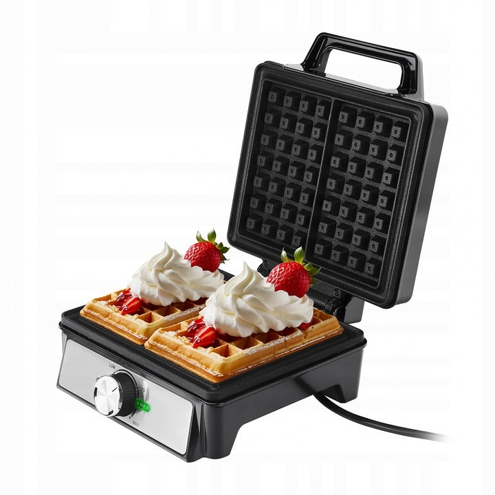 WAFFLE IRON 2000W 2 LARGE WAFFLES NONSTICK COATING BAKING ADJUSTMENT Packaging status original