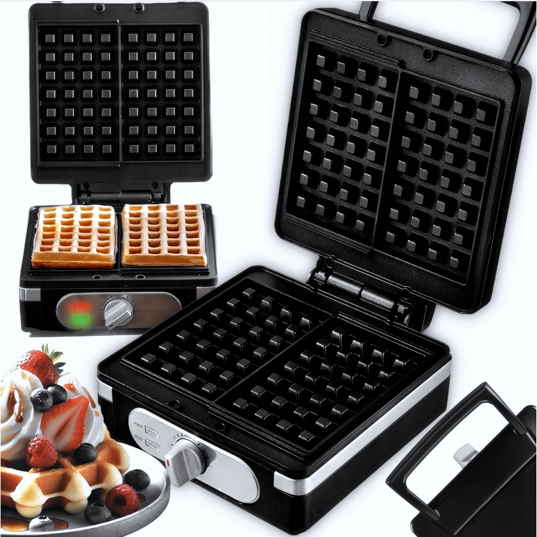 WAFFLE IRON 2000W FOR 2 LARGE WAFFLES TEMPERATURE CONTROL STRONG DOES NOT STICK