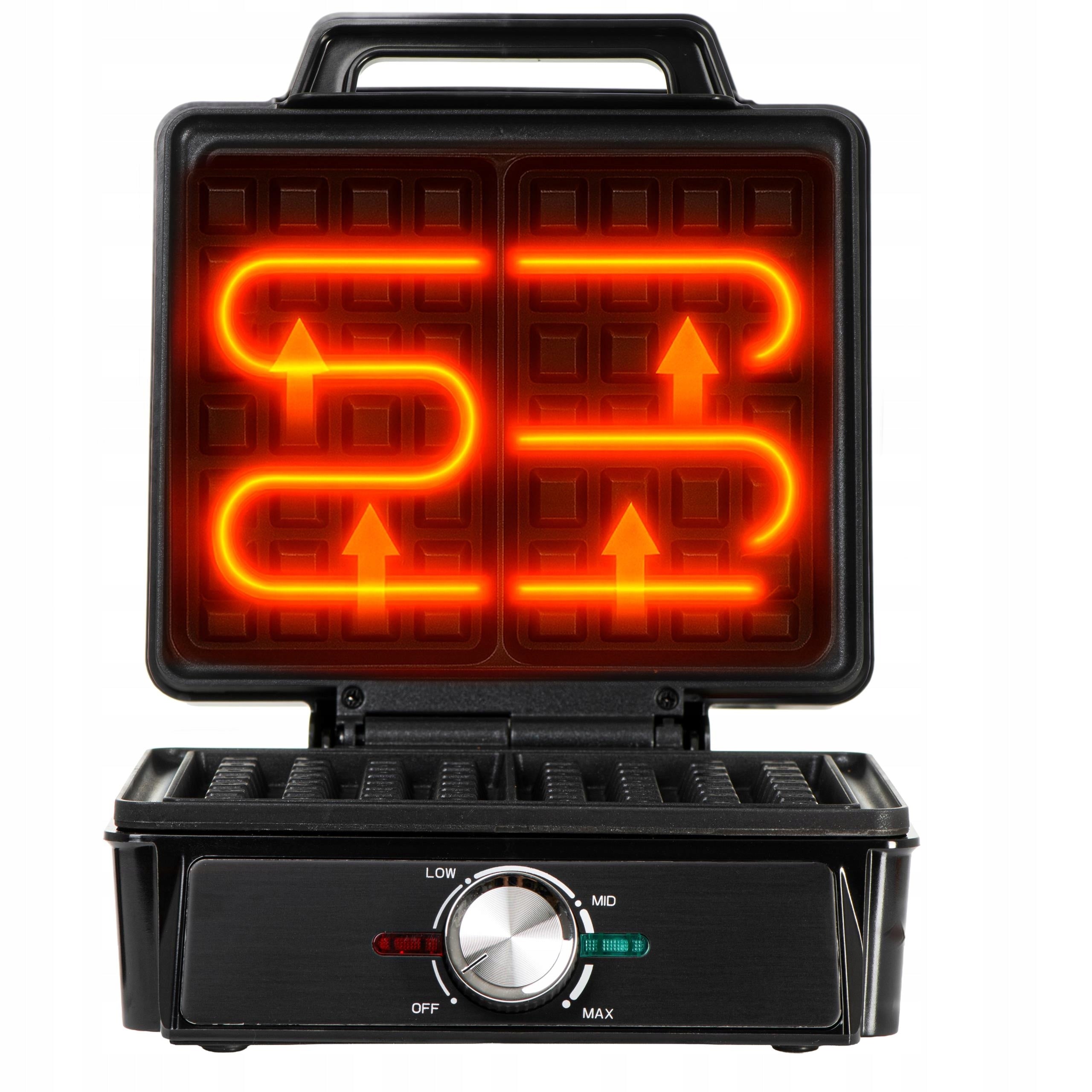 WAFFLE IRON 2000W XXL 2 LARGE WAFFLES TEMPERATURE CONTROL NON-STICK STRONG Brand ADLER