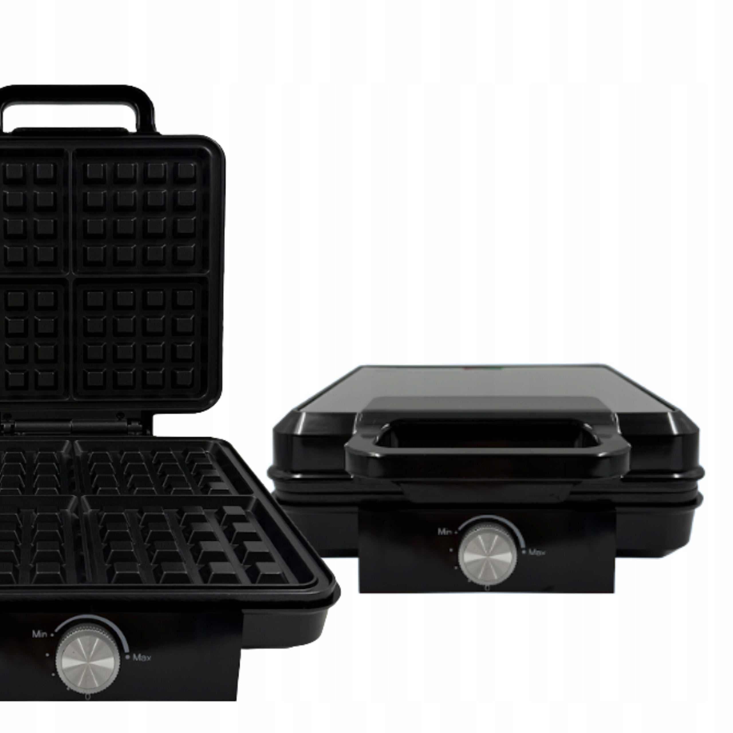WAFFLE IRON 2200W HOUSING BLACK SILVER FOR 4 WAFFLES AT THE SAME TIME Packaging status original