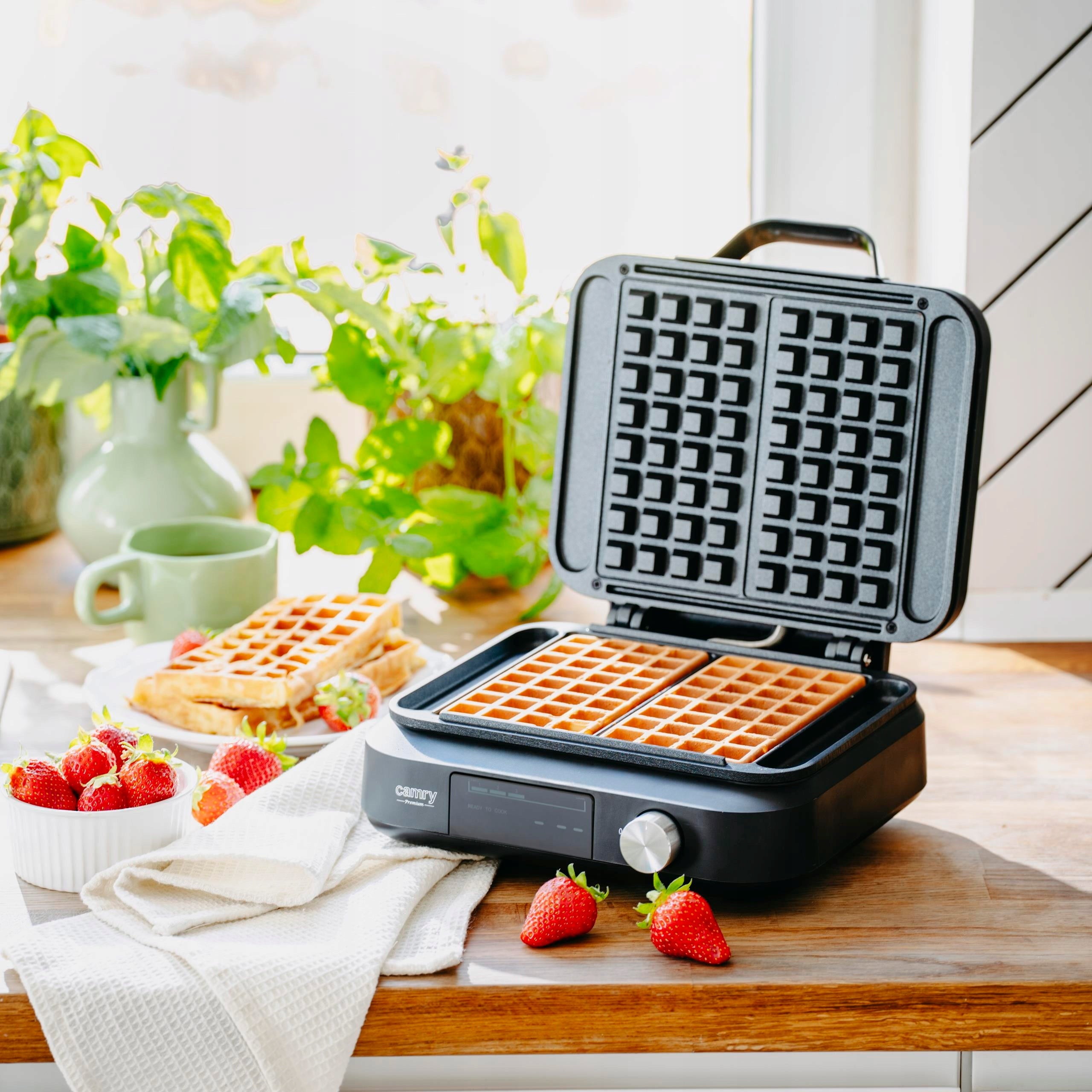 WAFFLE IRON 2200W for 2 waffles XXL Timer Deep Plates Adjustable NON-STICK Power rating 2200 W