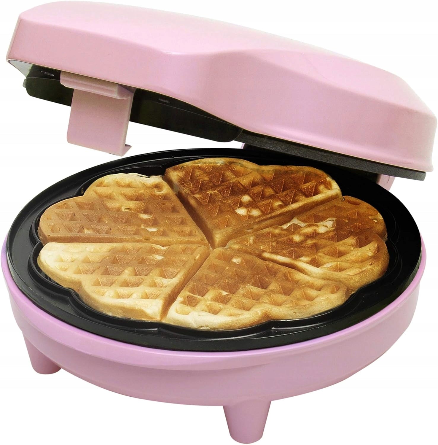 WAFFLE IRON 700 IN RETRO NON-STICK HEART 5 WAFFLES LAMP