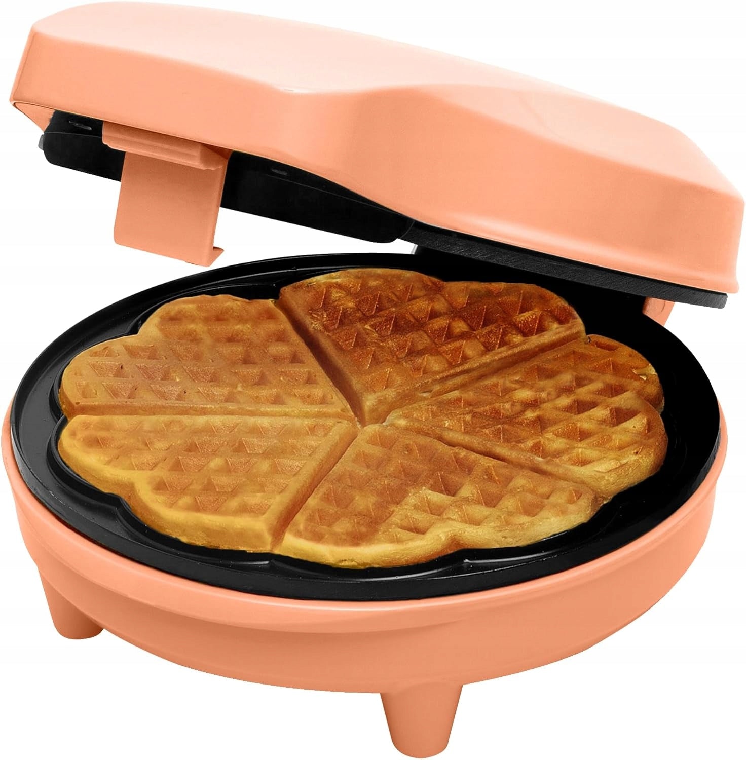 WAFFLE IRON 700 IN RETRO NON-STICK HEART 5 WAFFLES LAMP