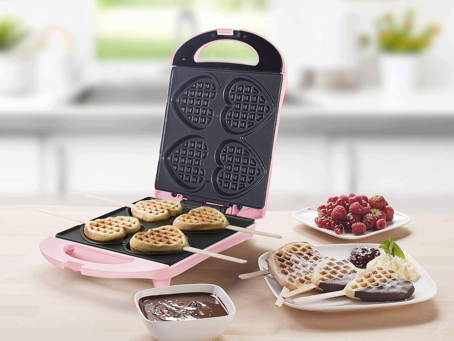 WAFFLE IRON BESTRON DSW271P 780W PINK - FAST READINESS, ANTI-SLIP Packaging status original
