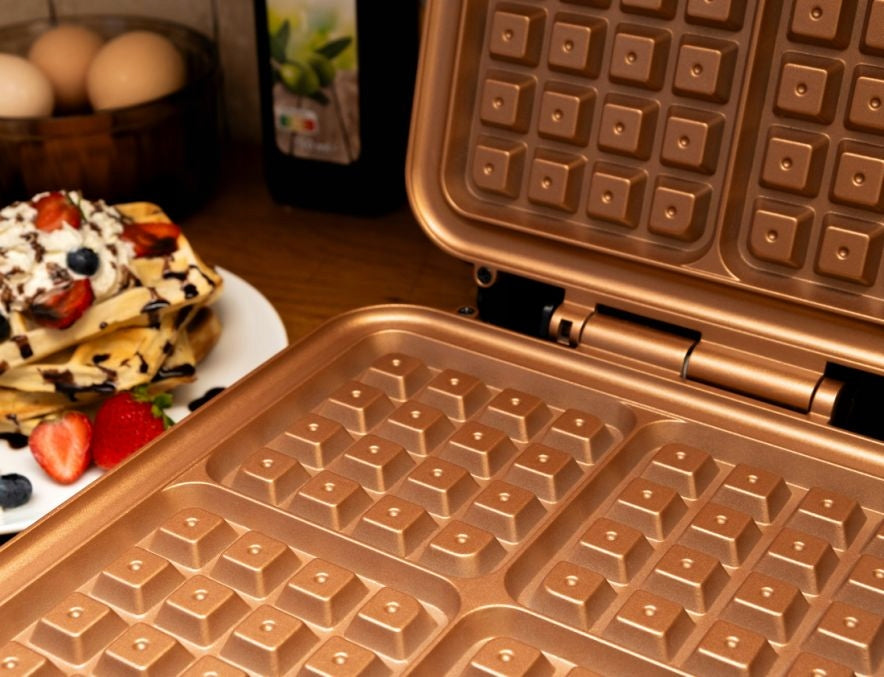WAFFLE IRON ELDOM SOLID 4 LARGE WAFFLES SUPER POWER 2000W NON-STICK Brand IDEAL