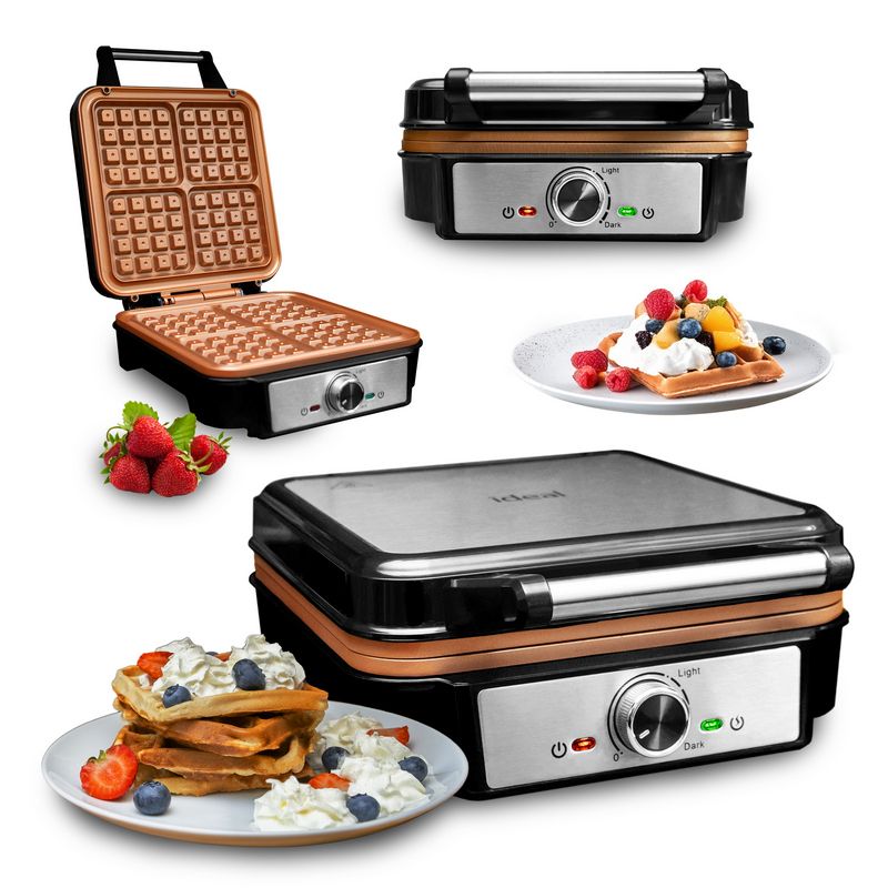 WAFFLE IRON ELDOM SOLID 4 LARGE WAFFLES SUPER POWER 2000W NON-STICK