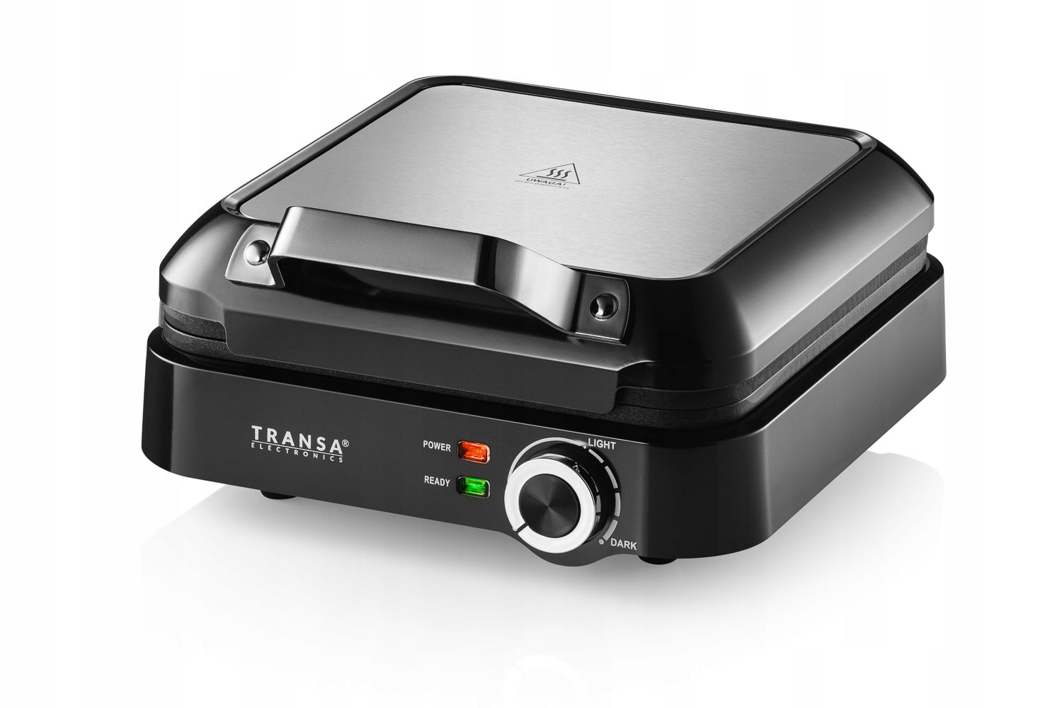 WAFFLE IRON FOR 4 LARGE WAFFLES TEMPERATURE AND BAKING DEGREE CONTROL 2200W Dominant color black