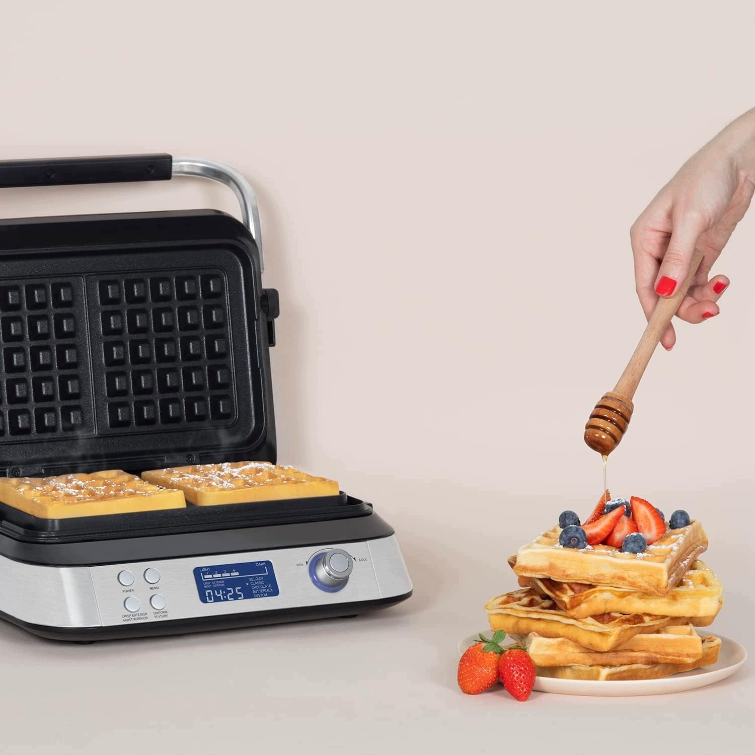 WAFFLE IRON H.KOENIG GFX800 1600W 7 LEVELS OF TOASTING GUTTER TEGEN FLOW Packaging status original