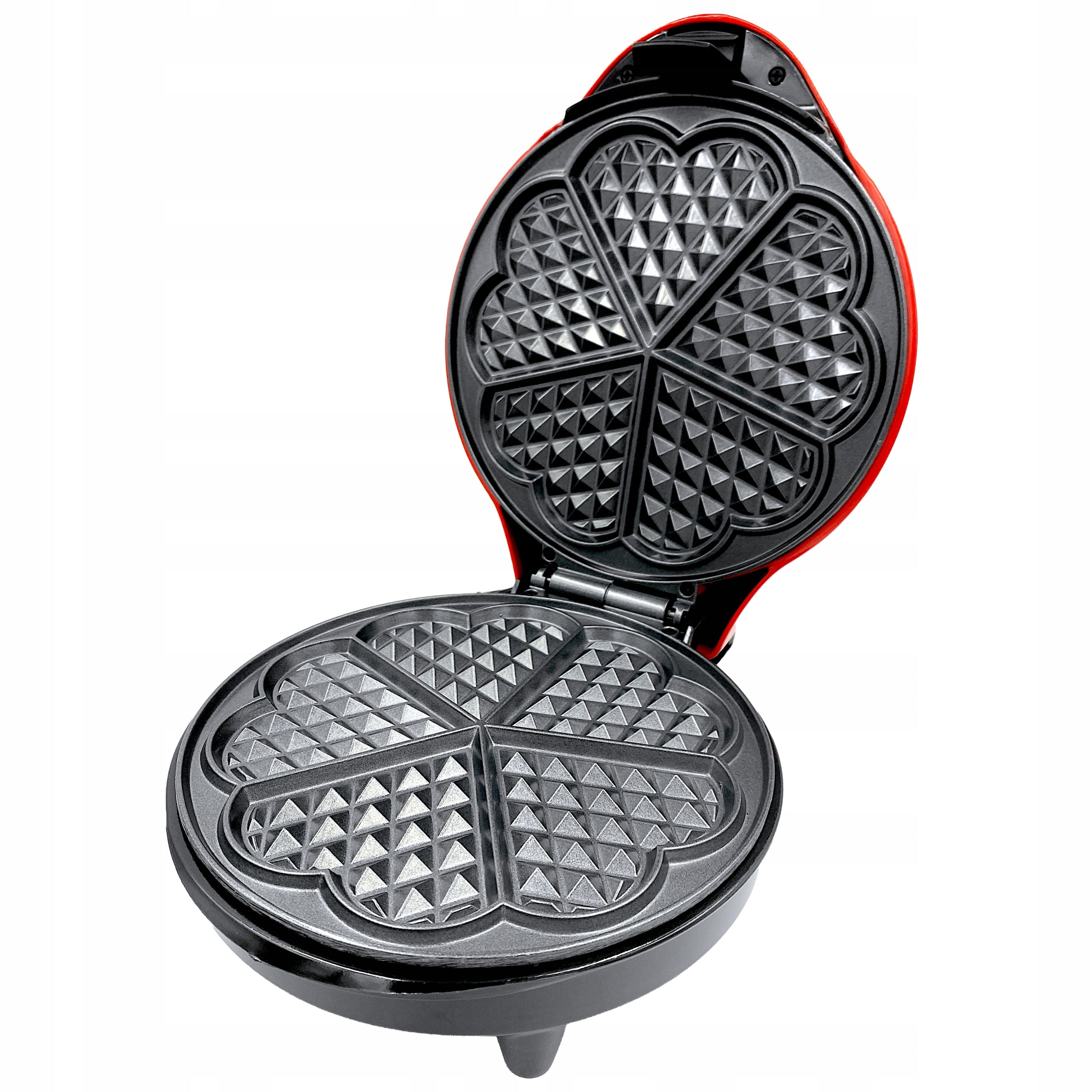 WAFFLE IRON HOFFEN 1200 IN HEART RED HEART PATTERN - 5 HEART WAFFLES Power rating 1200 W