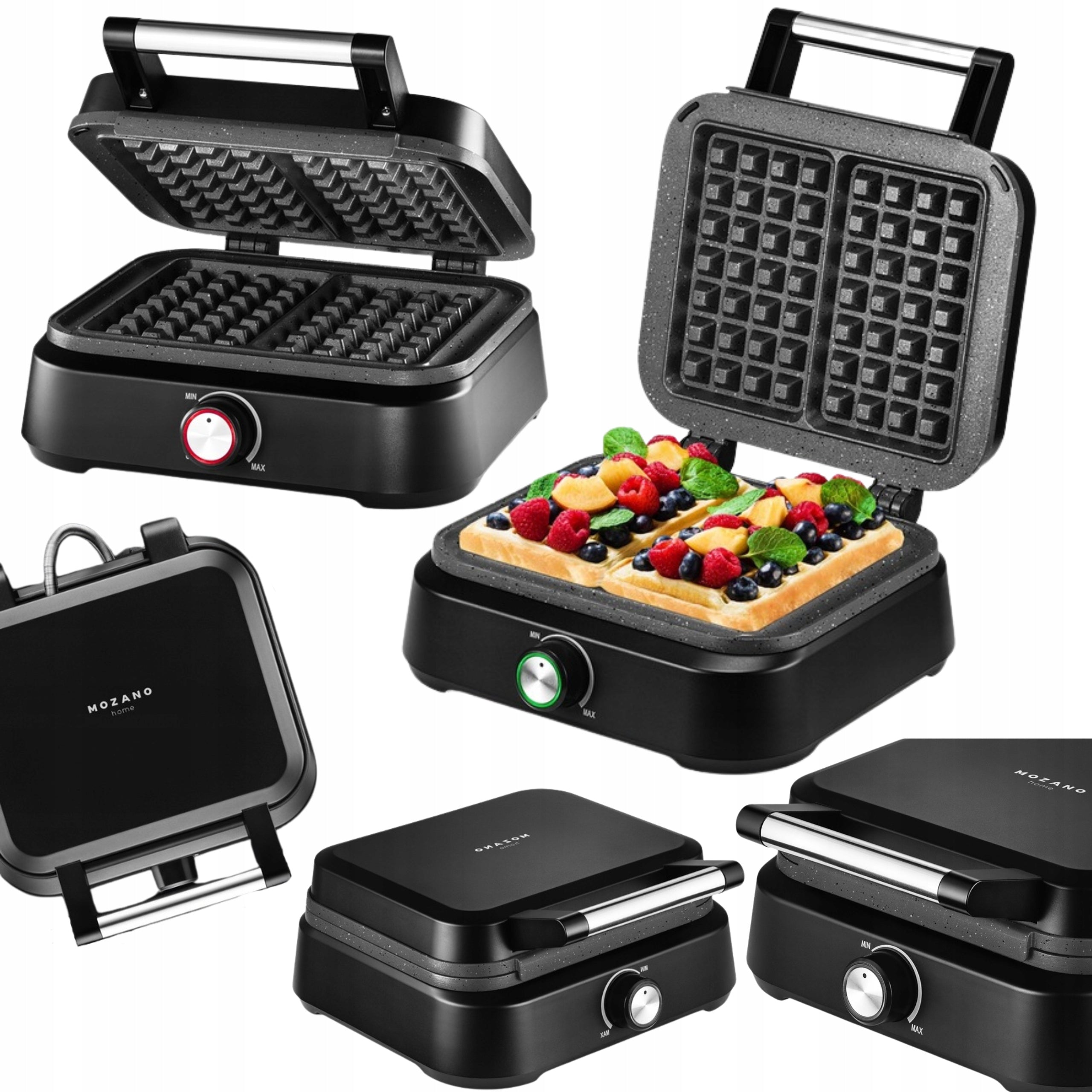 WAFFLE IRON MOZANO 2200W CRISPY WAFFLES, STRONG AND MARBLE COATING Manufacturer code PROFESJONALNA GOFROWNICA MOCNA