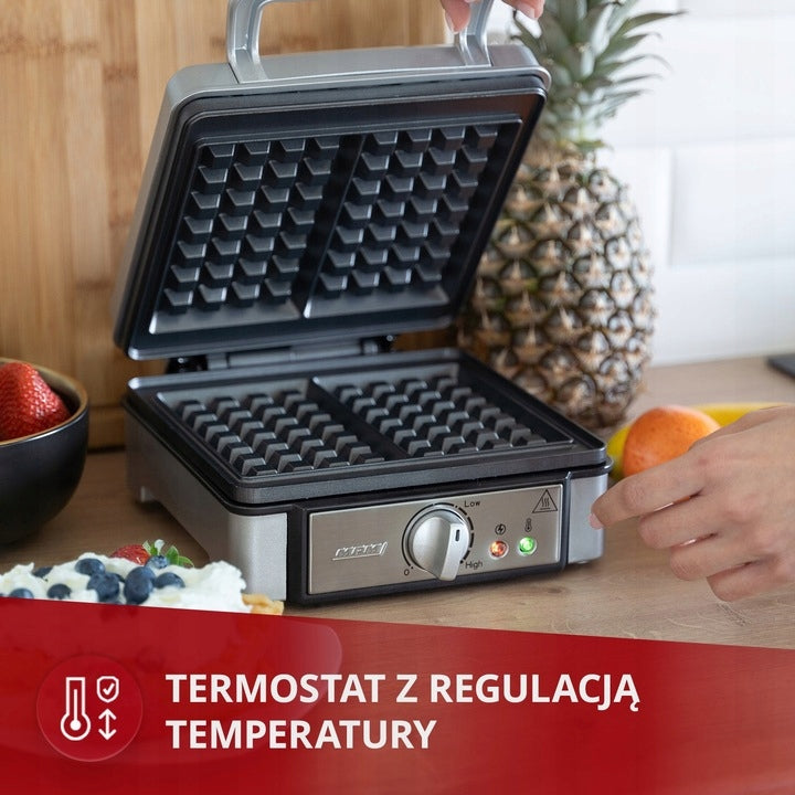WAFFLE IRON MPM MGO-13 1400W NON-STICK COATING TEMPERATURE CONTROL Brand MPM