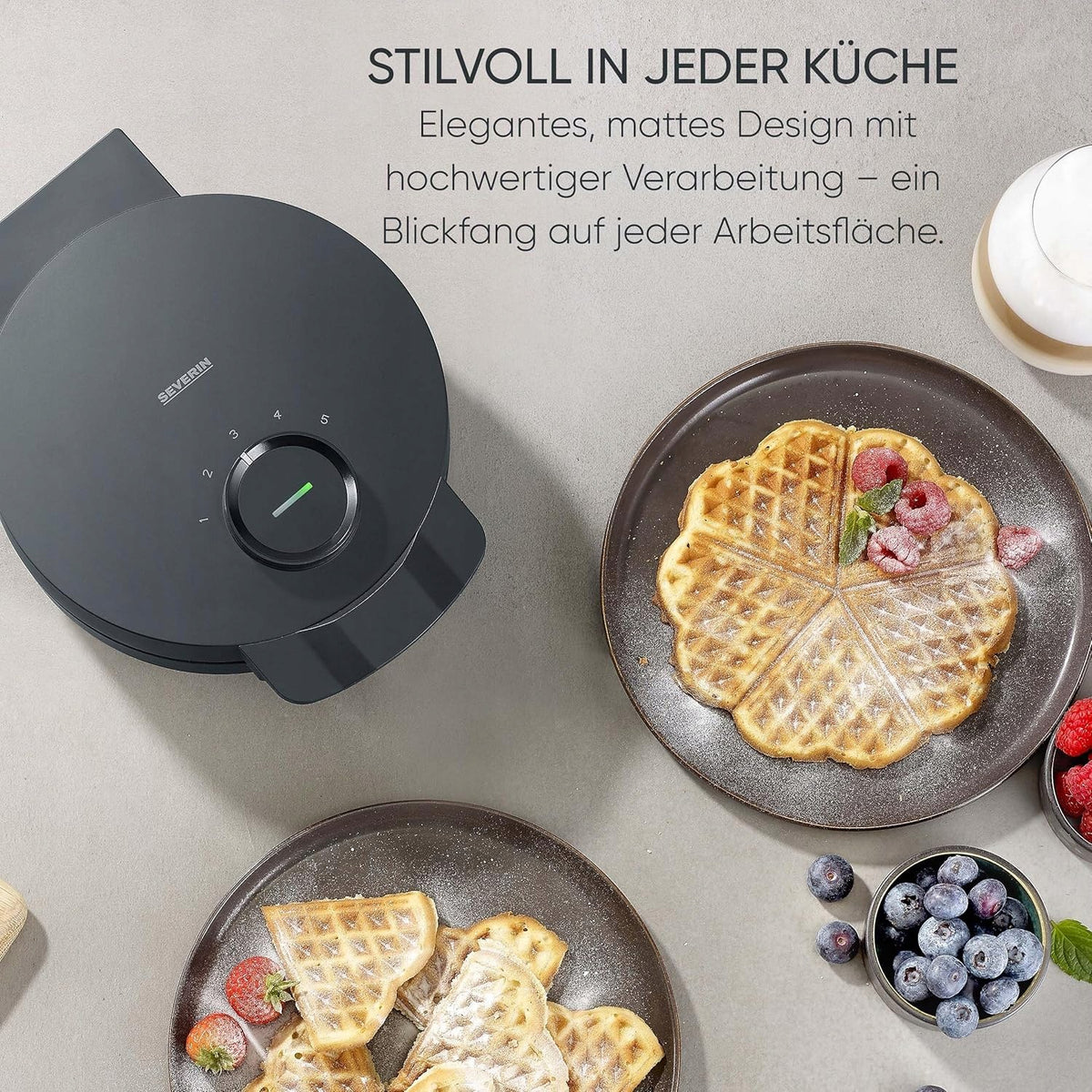 WAFFLE IRON SEVERIN 1000W HEART COATING WITHOUT PFAS INDICATOR LIGHT Brand Severin
