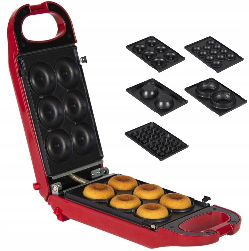 WAFFLE IRON SNACK MAKER 6IN1 NON-SLIP REPLACEMENT PLATES 700W