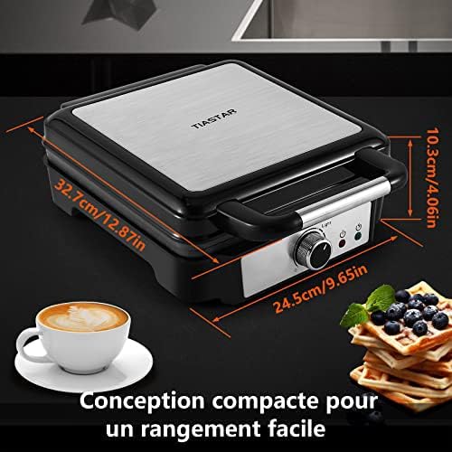 WAFFLE IRON XL 1200W FOR 4 WAFFLES TEMPERATURE CONTROL Monxook SW-2130M 230V Brand no brand