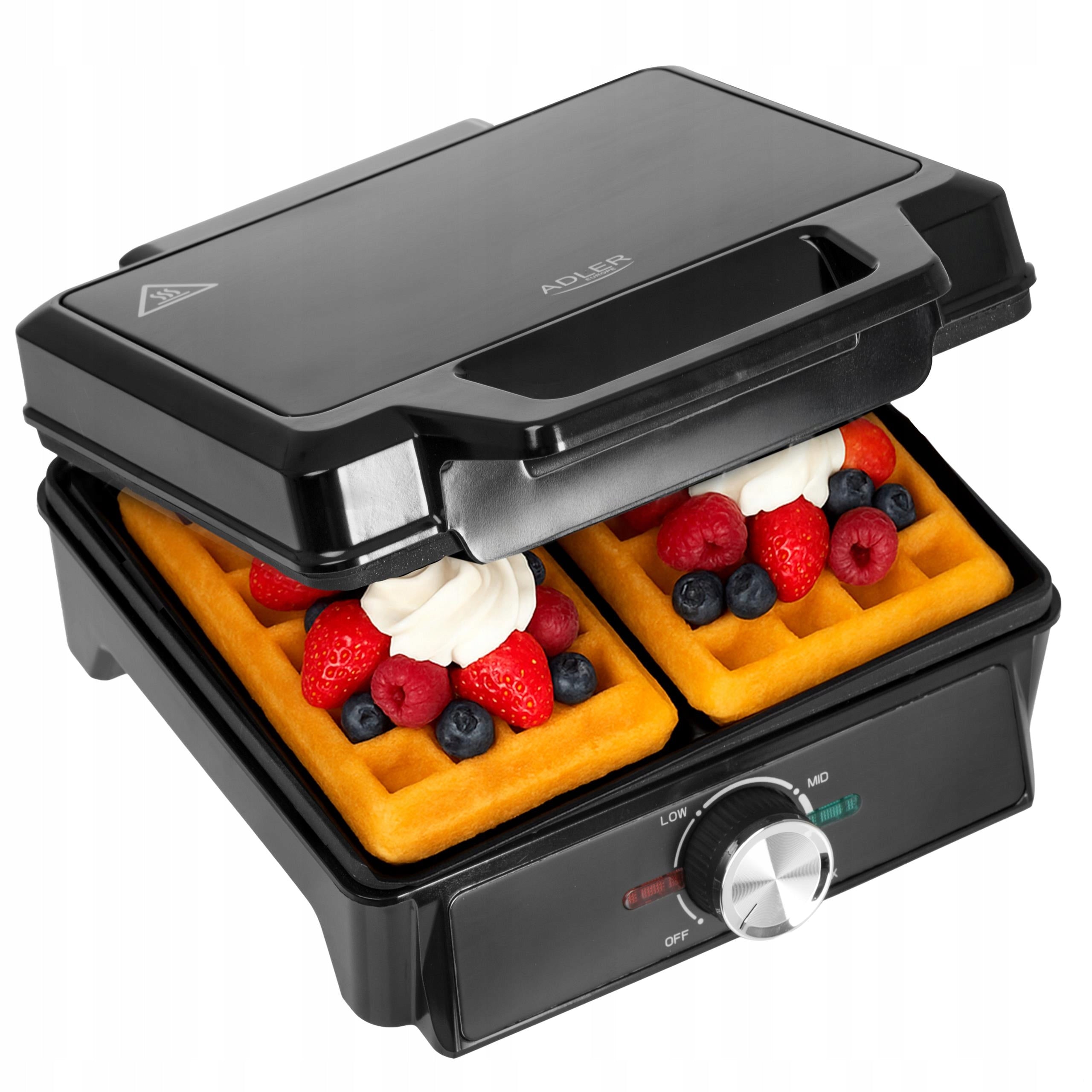 WAFFLE IRONER 2000W XXL 2 Large Waffles Temperature Control NON-STICK Strong Manufacturer code AD 3088