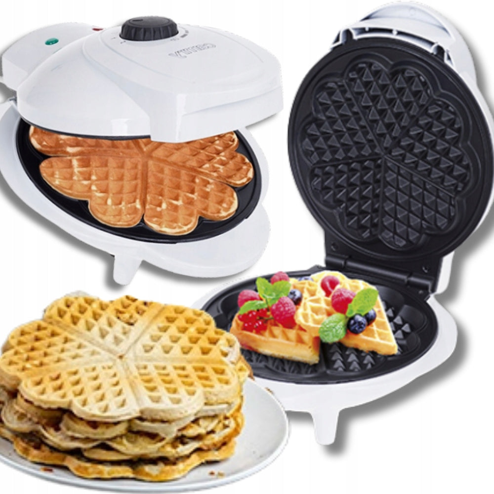 WAFFLE MAKER 1000W Wafer CRISPY Waffles HEART Adjustable