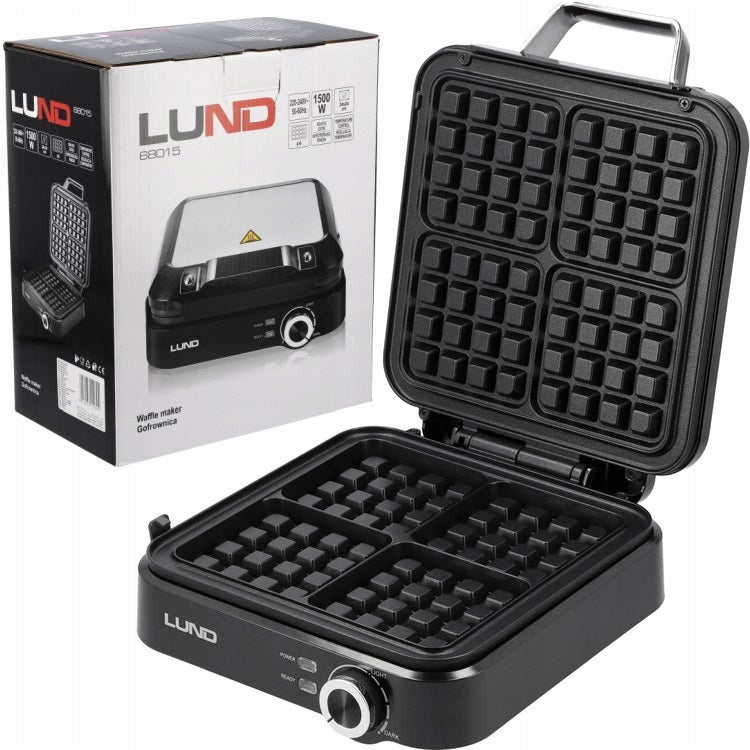 WAFFLE MAKER 1500W 4 LARGE CRISPY WAFFLES STRONG LUND WITH TEMPERATURE CONTROL Power rating 1500 W