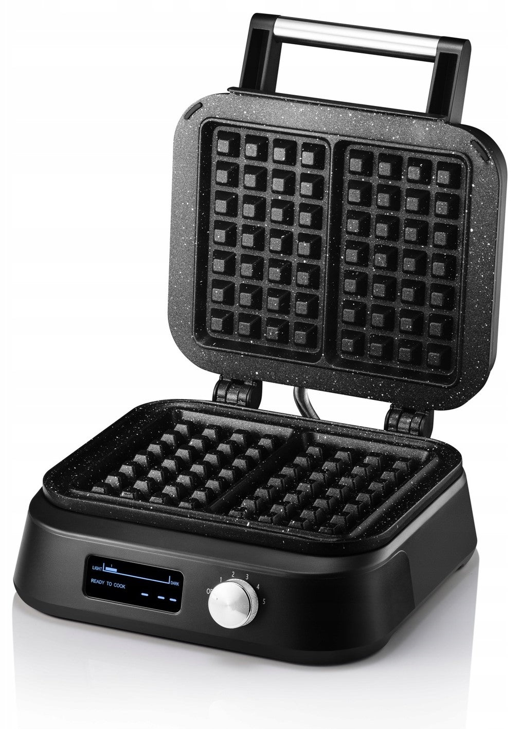 WAFFLE MAKER 2 LARGE CRISPY WAFFLES KERCH SIESTA MARBLED COATING 2500W Dominant color black