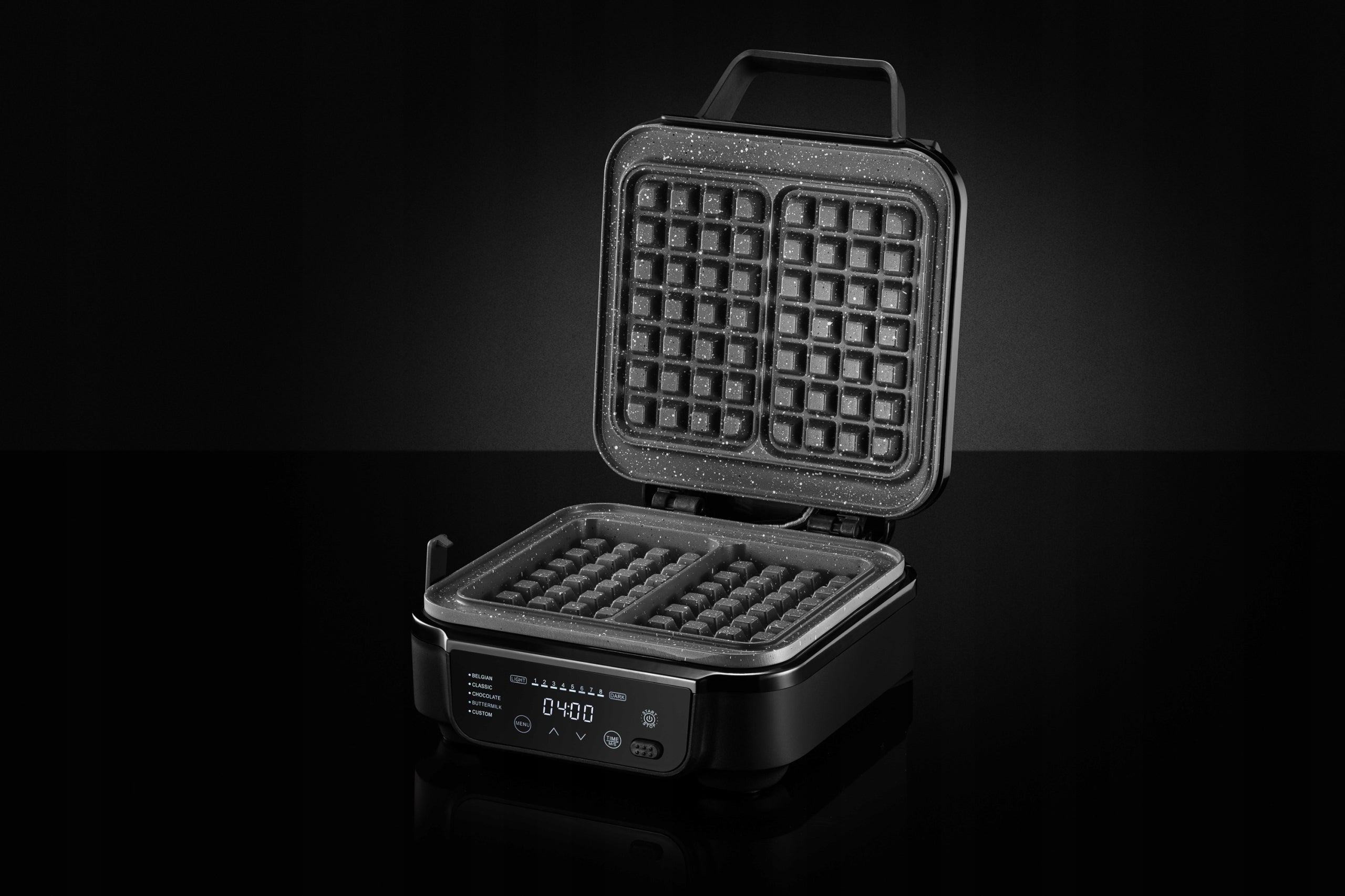 WAFFLE MAKER 2 WAFFLES KERCH BELGO 2200W 5 PROGRAMS 8 LEVELS REMOVABLE PLATES Manufacturer code BELGO 2200W